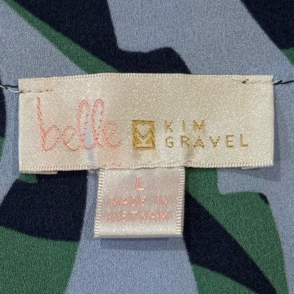 Belle by Kim Gravel Bohemian Floral Frenzy Tunic Top Blue Green Fall Outfit - Picture 3 of 7